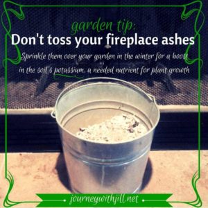 fireplace ashes add potassium to garden