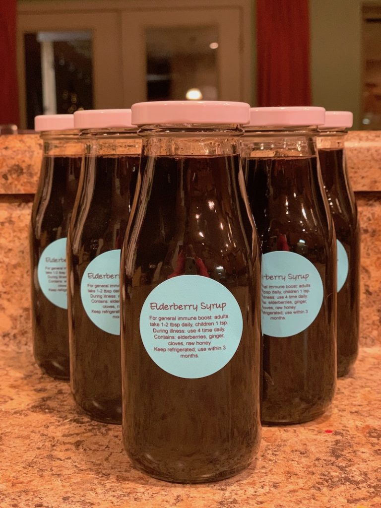Elderberry Syrup in jars